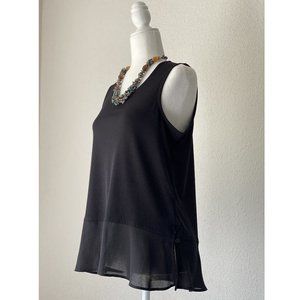 Tahari chiffon detail sleeveless top
